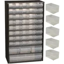 Drawer unit with 44 drawers - 51x30.6x15cm WITH loose insert A8-1 - plastic