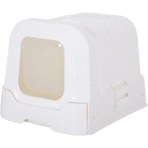 "Cat litter box with scoop image"