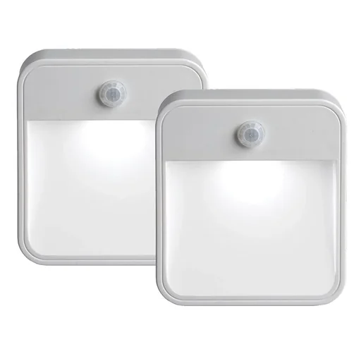 "LED stair light white with motion detector MB720 IP44 2-pack 20 lumens image"