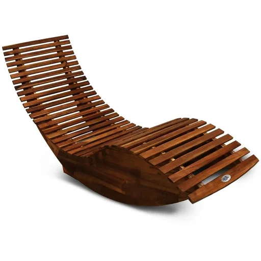 "Ergonomic comfortable lounger swing for the garden - acacia wood FSC certified - 150x60x93cm image"