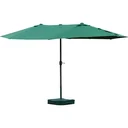 Double parasol with hand crank dark green
