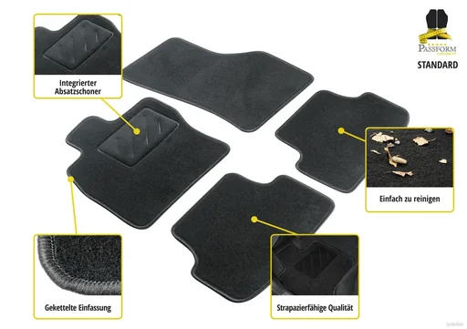 "Custom-fit floor mats for Mercedes-Benz A-Class (W168 A140-A190) built 03/2001 - 08/2004 image"