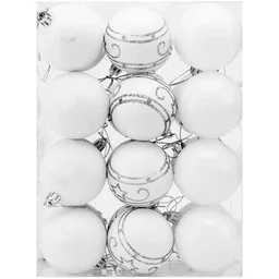 Kugeln - Christbaumbeleuchtung - Christbaumschmuck - 24er Set Weiß