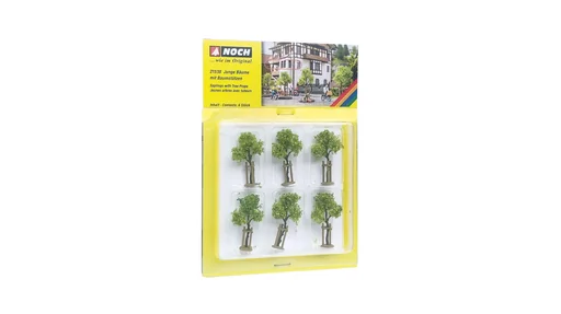 "Young trees with tree supports, 6 pieces, 4 cm high image"
