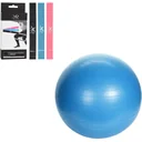 SET - 3 resistance bands + yoga ball blue