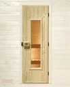 Solid wood door with glass insert