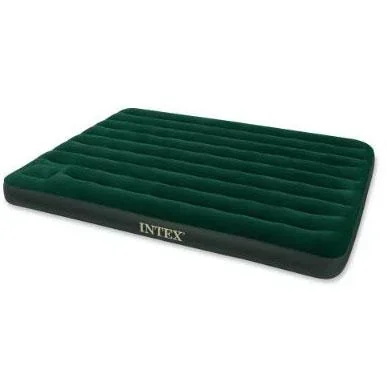 "Double air mattress with built-in foot pump image"