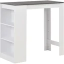 Bar table with shelf 110x50x103 cm white