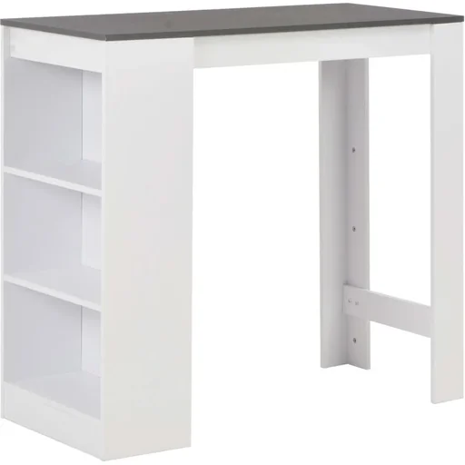 "Bar table with shelf 110x50x103 cm white image"