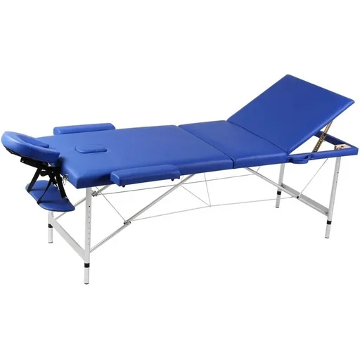 "Foldable 3-zone massage table with aluminum frame (blue) image"