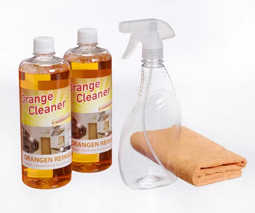 "Orange cleaner, 2 x 750 ml including spray bottle and microfiber cloth image"