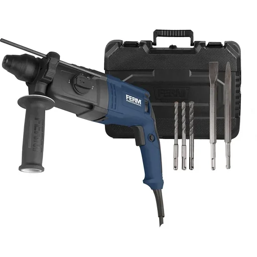 "HDM1038P hammer drill 800W - soft grip - 4 functions - Incl. 3 SDS Plus drill heads and 2 SDS Plus tool heads with image"