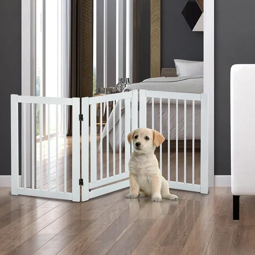 "Barrier gate for dogs, protective gate, dog gate, door gate, white, 155 x 1.5 x 76 cm image"