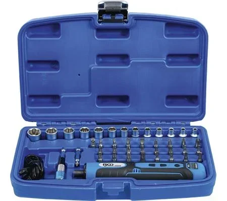 "Cordless screwdriver including bit and socket set 41-piece image"